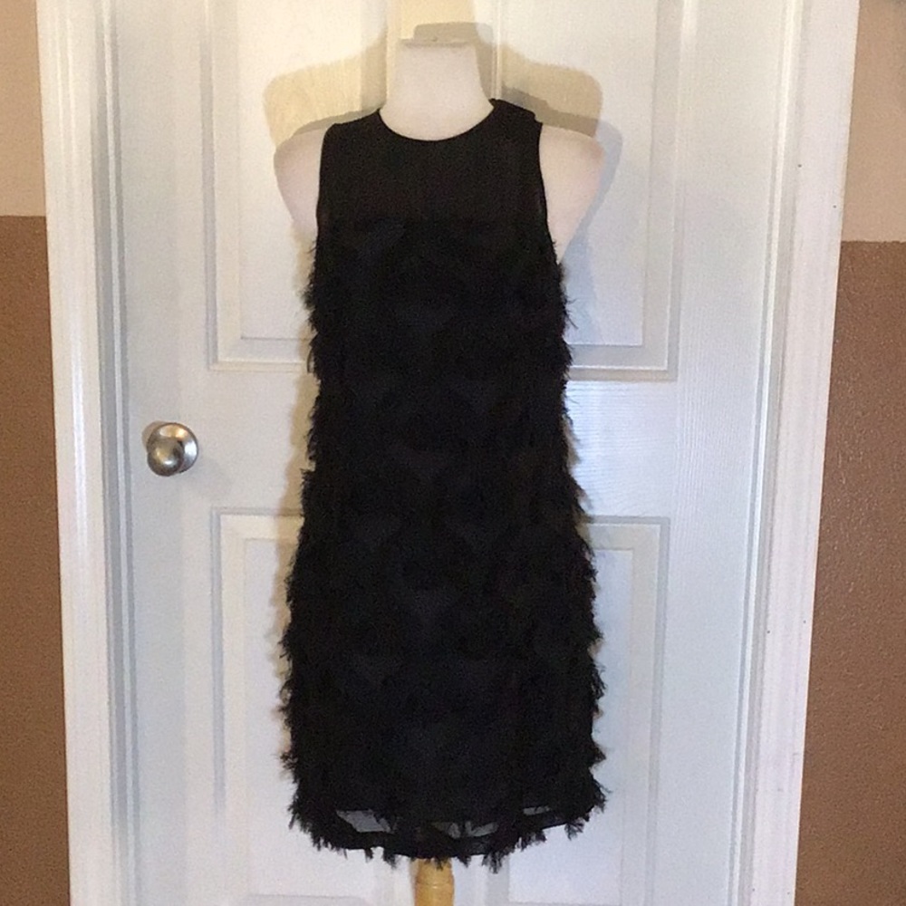 Michael Kors Black Feather Dress